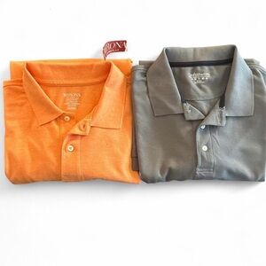 Two Shirt Bundle Deal Merona Orange and Gray Croft & Barrow Polo Shirts for Men.